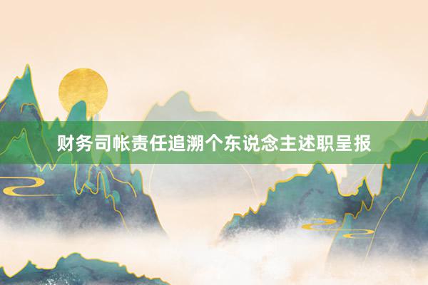 财务司帐责任追溯个东说念主述职呈报